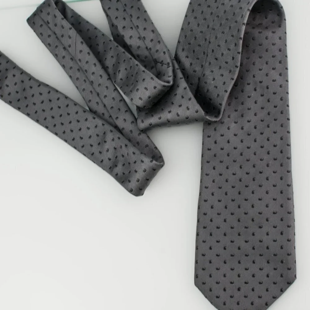 PAL ZILERI 100% Silk Tie | Gray with Black Accents | Designer Menswear